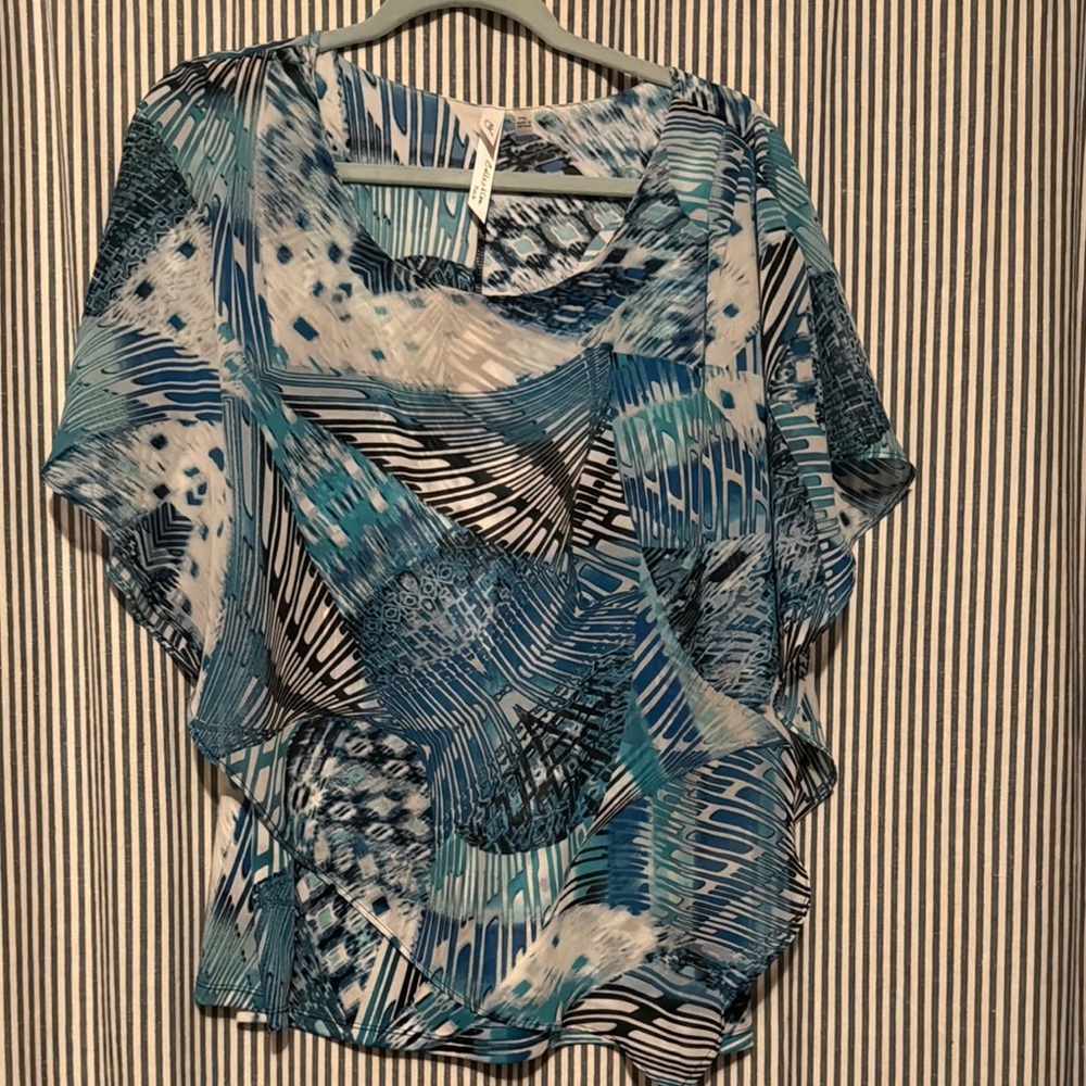 Blue Patterned Women's Top